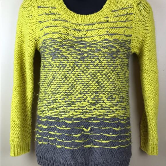 BAR III Yellow/Gray Chunky Sweater Sz Medium - Picture 6 of 6